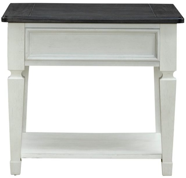 Liberty Furniture Allyson Park Charcoal End Table with Wirebrushed White Base-3