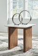 Signature Design by Ashley® Isanti White Rectangular End Table with Brown Base-4