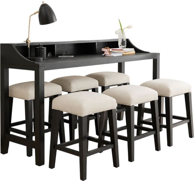 aspenhome® Camden 7-Piece Beige/Domino Console Bar Set-0
