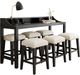 aspenhome® Camden 7-Piece Beige/Domino Console Bar Set-0