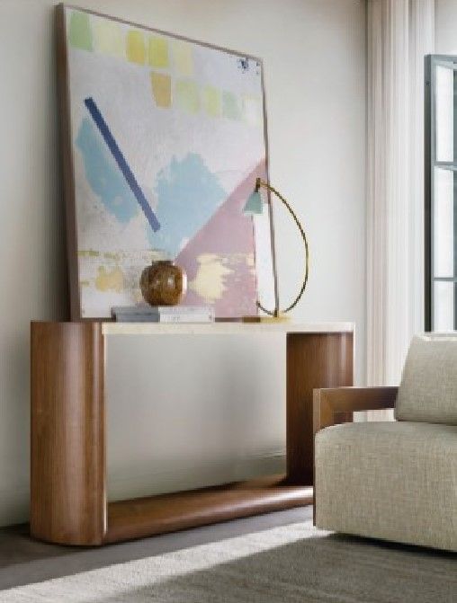Hooker® Furniture Eleana Beige Console Table with Light Caramel Base-1