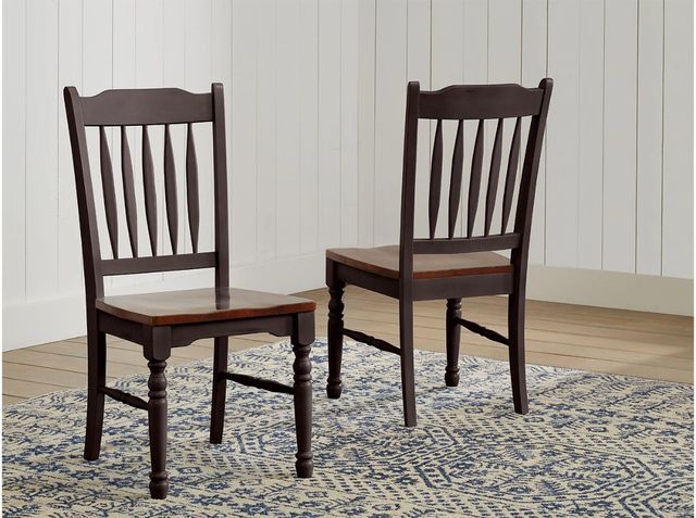 A-America® British Isles Antique Oak/Black Dining Side Chair-2