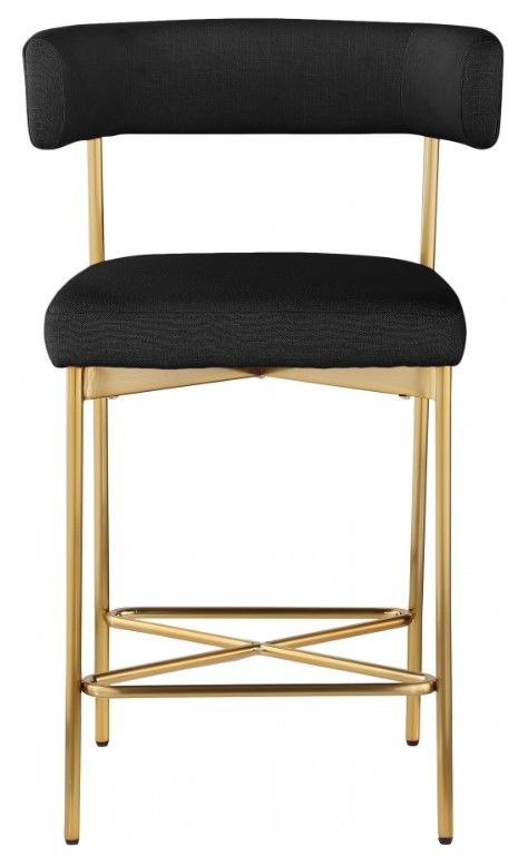 Meridian Furniture Rivage Black/Brushed Gold Counter Stool-1
