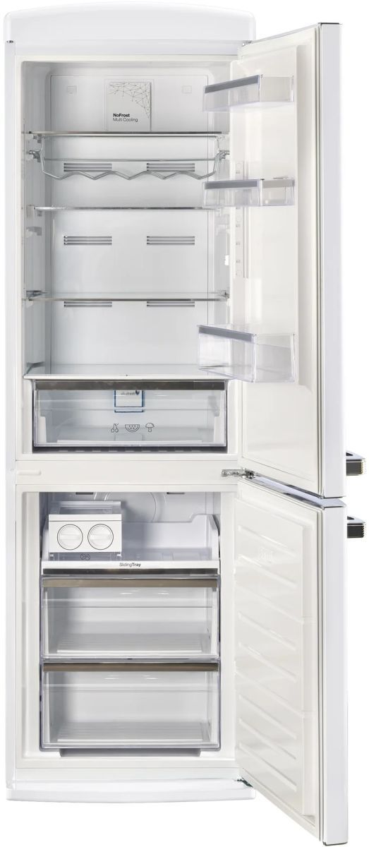 Unique® Appliances Classic Retro 24" 11.7 Cu. Ft. Marshmallow White Counter Depth Bottom Freezer Refrigerator-1