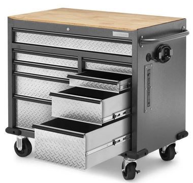 Gladiator® 41" Hammered Granite 9-Drawer Mobile Tool Workbench-4