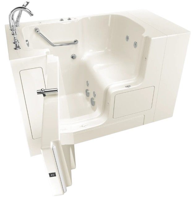 American Standard Gelcoat Linen 32” x 52” Outward Opening Door Walk-In Bathtub with Whirlpool system-0