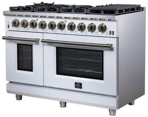 FORNO® Massimo Series Alta Qualita 48" White Pro Style Gas Range-1