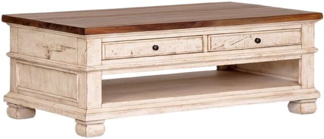 Napa Furniture Design Belmont Brown Coffee Table with White Base-0
