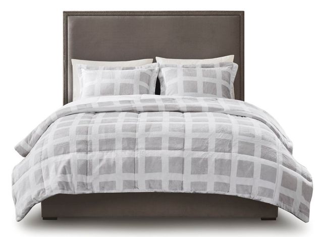 Olliix by Madison Park Mae Grey Twin Plush Comforter Set-0