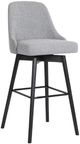 Armen Living Sicily Black/Gray Upholstered Swivel Bar Stool-0