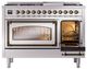Ilve® Nostalgie II Noblesse 48'' Stainless Steel Pro Style Dual Fuel Range with Burnished Trim-4