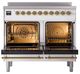 Ilve® Nostalgie II Noblesse 40'' White Pro Style Induction Range with Brass Trim-2