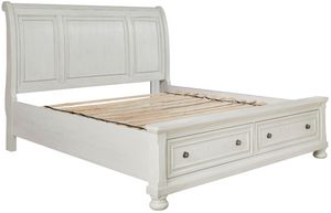 Signature Design by Ashley® Robbinsdale Antique White King Sleigh Storage Bed