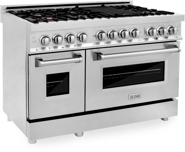 ZLINE 48" Stainless Steel Pro Style Dual Fuel Range-3
