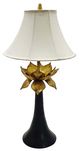 A & B Home Black/Gold Flower Lamp-0