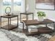 Signature Design by Ashley® Trindwick 3-Piece Brown Occasional Table with Gunmetal Base Set -4