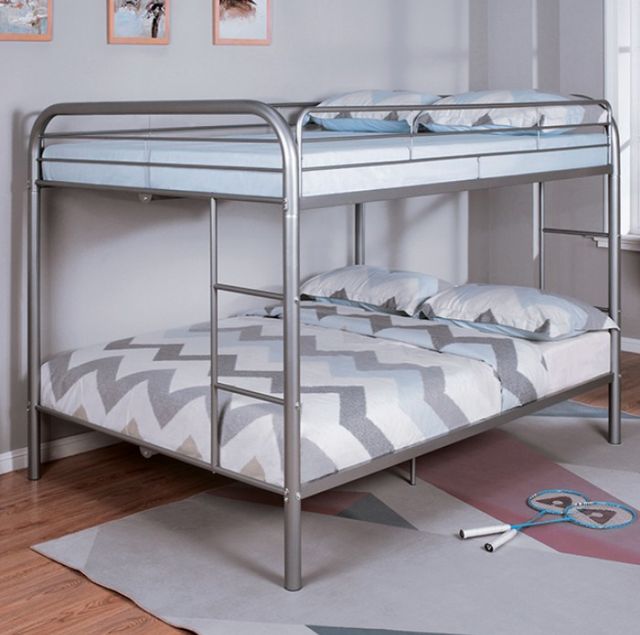 Furniture of America® Finnerty Silver Full/Full Bunk Bed-1