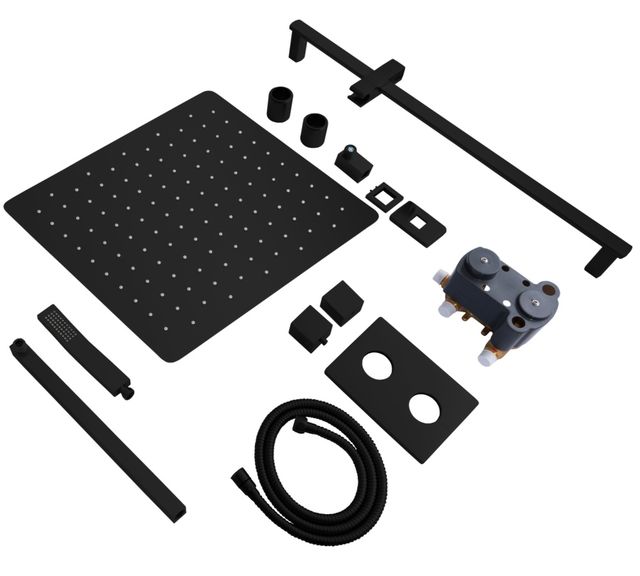 ZLINE Autograph Edition Matte Black Crystal Bay Thermostatic Shower System-3
