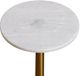 StyleCraft White Marble Top Drink Table with Black and Brushed Bronze Base-1