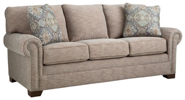 Craftmaster® Customizable Craftmaster Essentials Queen Pleated Rolled Arm Sleeper Sofa-0
