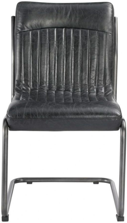 Moe's Home Collection Ansel 2-Piece Black Leather Dining Chair Set-1