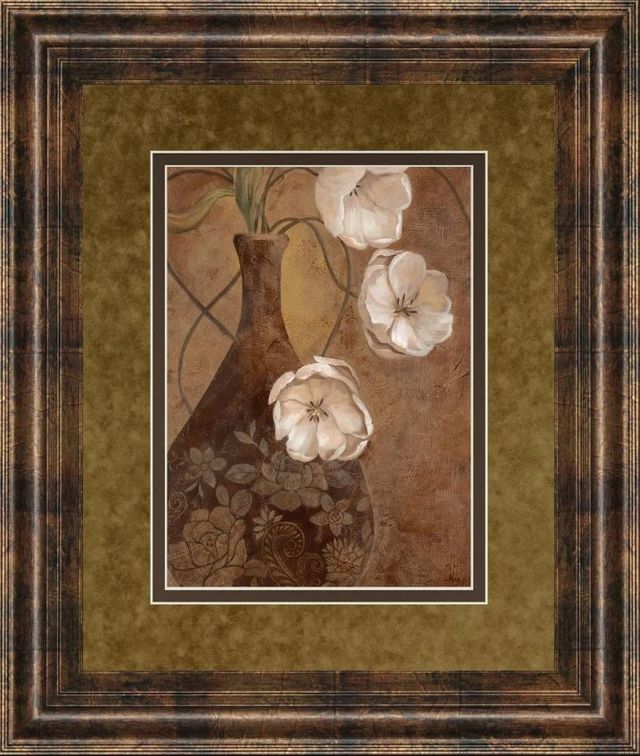 Classy Art Flores En Umber I by Nan Framed Print Wall Art-1