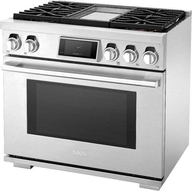 SKS 36" Stainless Steel Pro Style Natural Gas Range-3