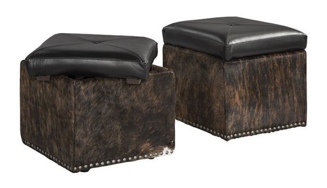 Marshfield Furniture Kate Black/Dark Brown Storage Ottoman-0