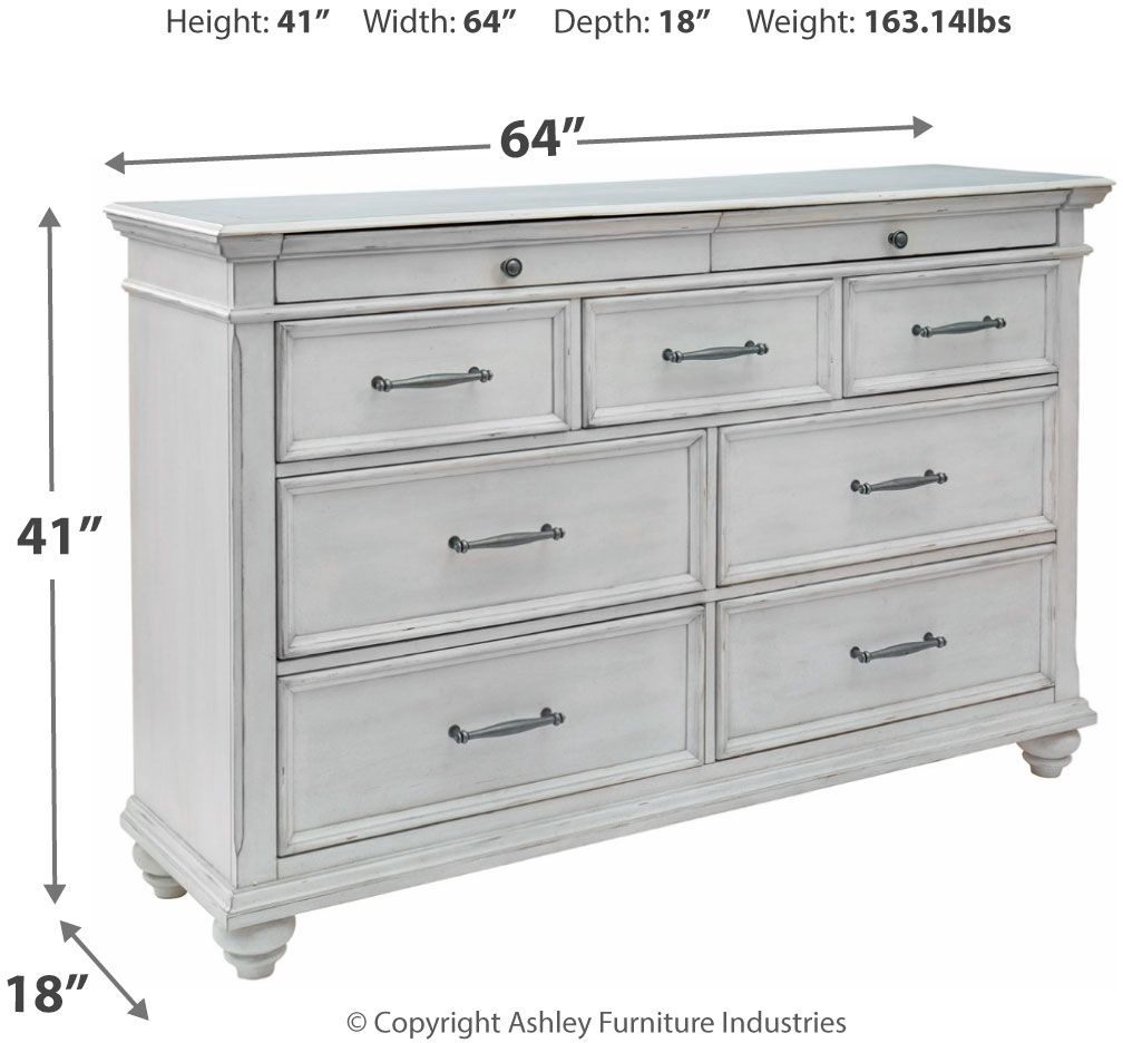 バリーボンズセット Benchcraft® Kanwyn 4-Piece Whitewash King Bedroom Set