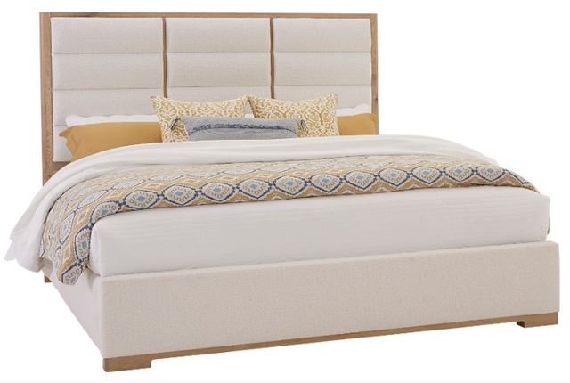 LM Co Home By Vaughan-Bassett Crafted Oak by Ben & Erin Napier Bleached White King Upholstered Panel Bed -0