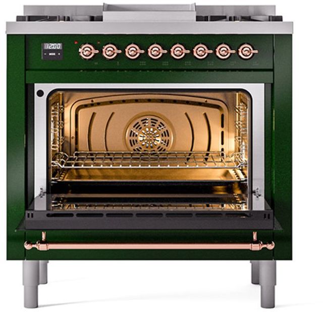 Ilve® Nostalgie II Series 36" Emerald Green Pro Style Dual Fuel Range-1