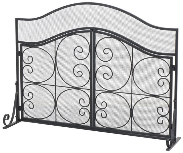 Deco Marche Black Scroll Arched Fireplace Screen-1