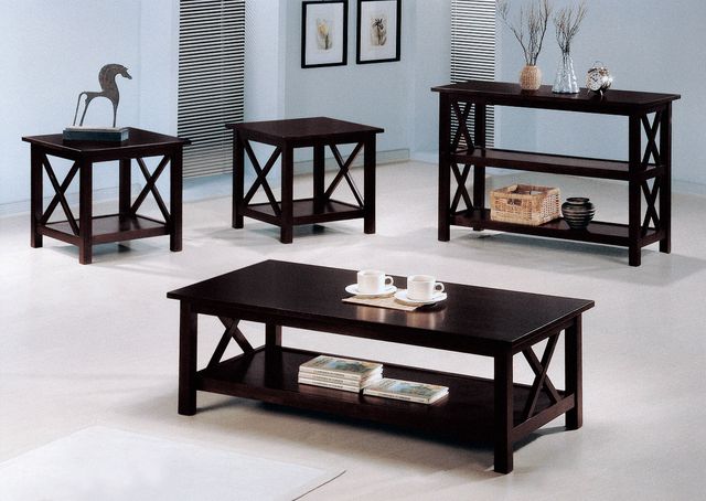 Coaster® Rachelle 3-Piece Deep Merlot Occasional Table Set-1