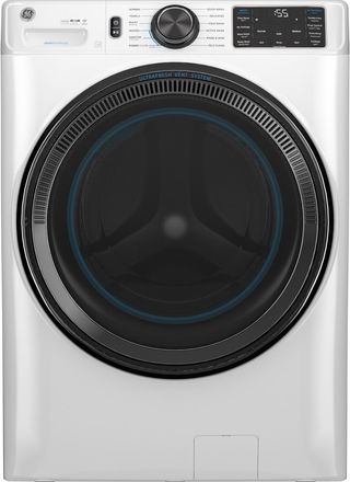 GE® 5 Cu. Ft. White Front Load Washer with SmartDispense™ UltraFresh Vent System with OdorBlock™ and Steam