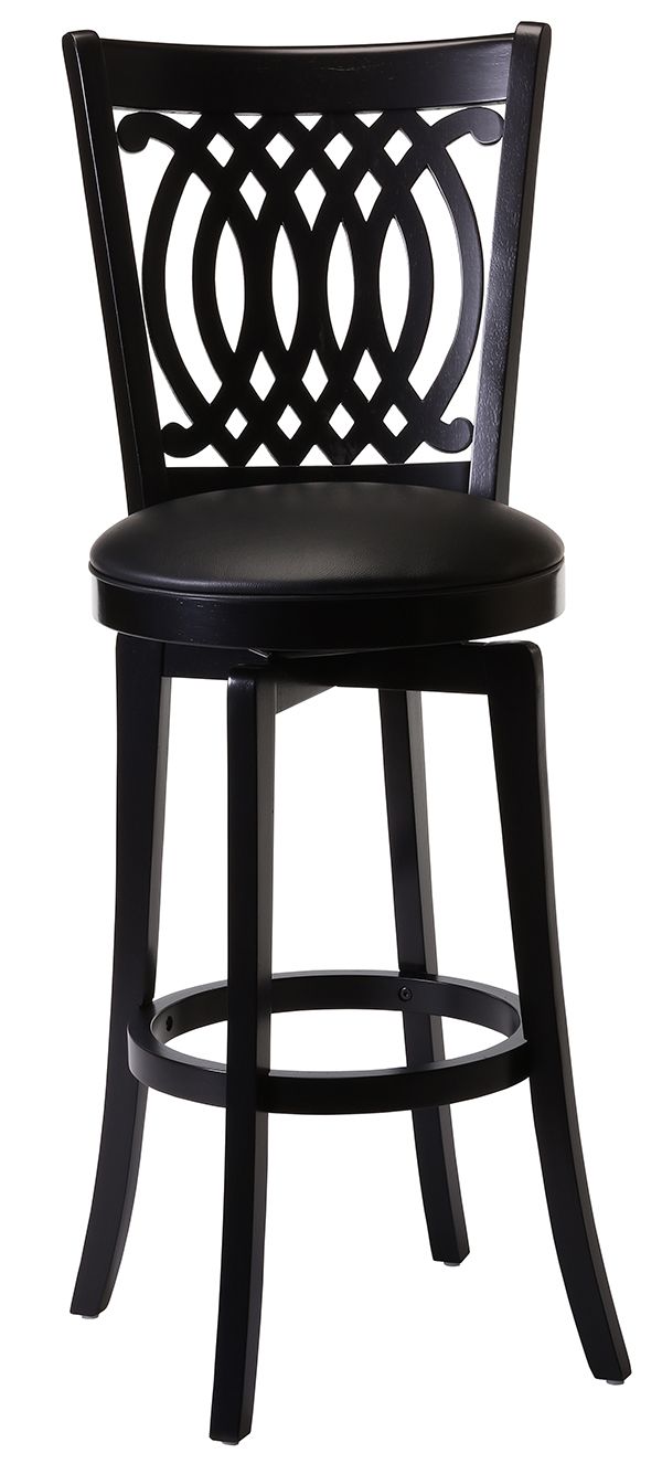 HH2 Home Dynamic Designs Black Van Draus Swivel Bar Stool-1