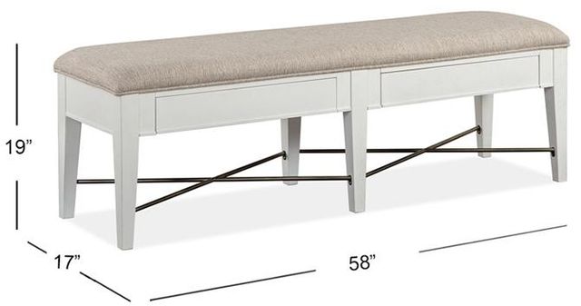 Magnussen Home® Heron Cove Chalk White Upholstered Bench-3