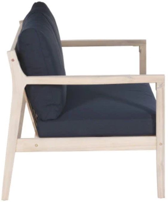 Linon Svana Navy/White Wash Fabric/Wood Outdoor Loveseat-4
