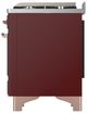 Ilve® Majestic III 48" Burgundy Pro Style Dual Fuel Natural Gas Range with Solid Door and Copper Trim-3
