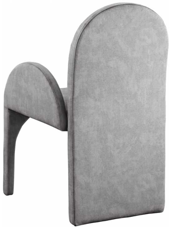 Meridian Furniture Summer Grey Velvet Dining Arm Chair-2