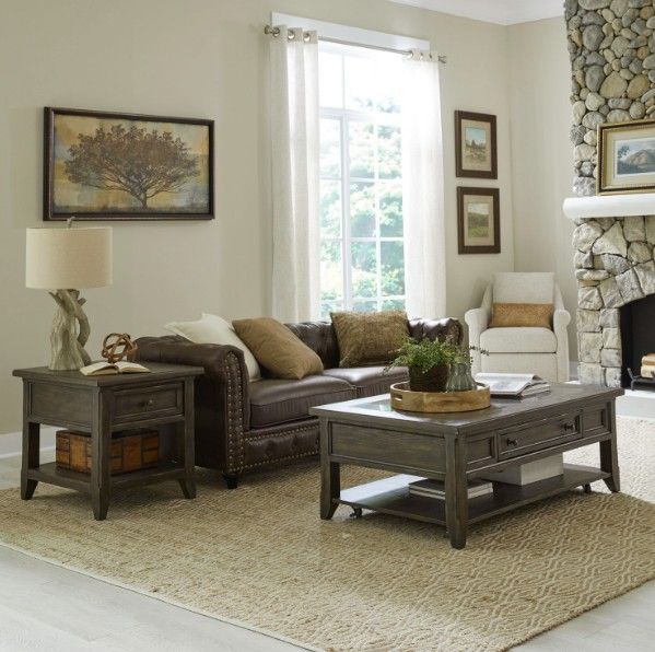 Liberty Furniture Paradise Valley 3-Piece Saddle Brown Occasional Table Set-1