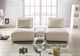 Furniture of America® Stavanger Beige Curved 2-Seater with Ottoman-0