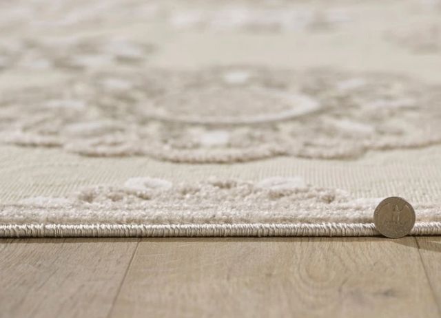 KAS Rugs Calla Taupe Suzani 5'x7' Area Rug-4