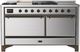 Ilve® Majestic III 60'' Stainless Steel Pro Style Dual Fuel Natural Gas Range with Solid Door and Burnished Trim-0