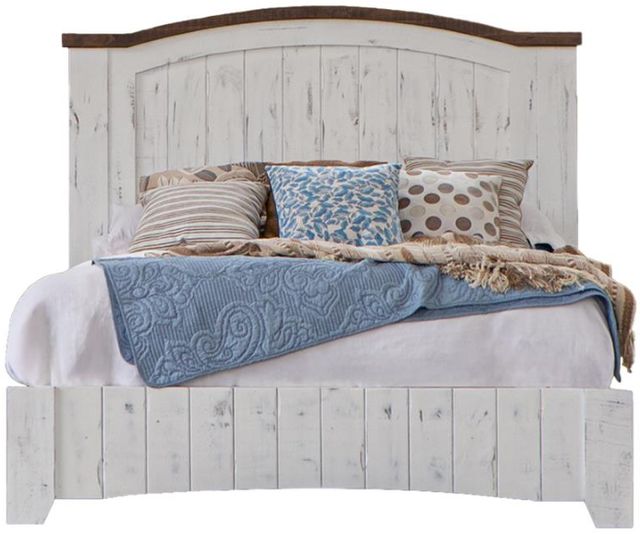 International Furniture Direct Pueblo White Queen Panel Bed-2