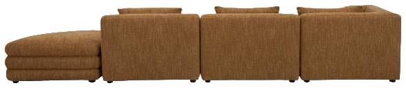 Moe's Home Collection Lowtide Linear 4-Piece Amber Glow Right-Arm Facing Modular Sectional and Ottoman-2