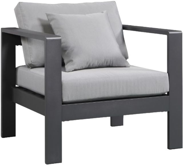Meridian Furniture Nizuc Gray Aluminum/Fabric Outdoor Patio Arm Chair-0