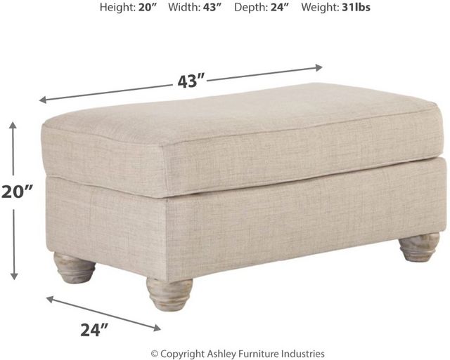 Benchcraft® Traemore Linen Ottoman-1