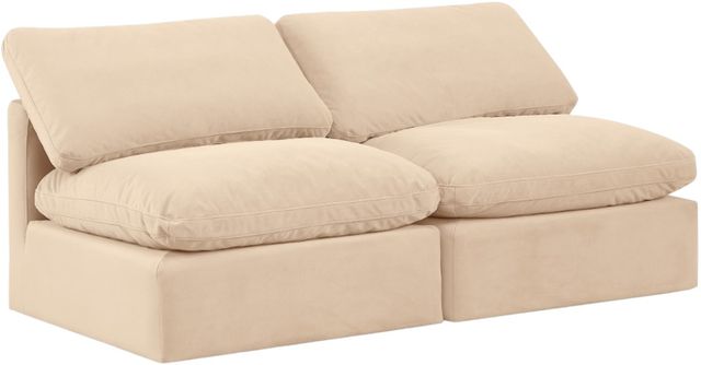 Meridian Furniture Indulge 2-Piece Beige Velvet  Sofa-0