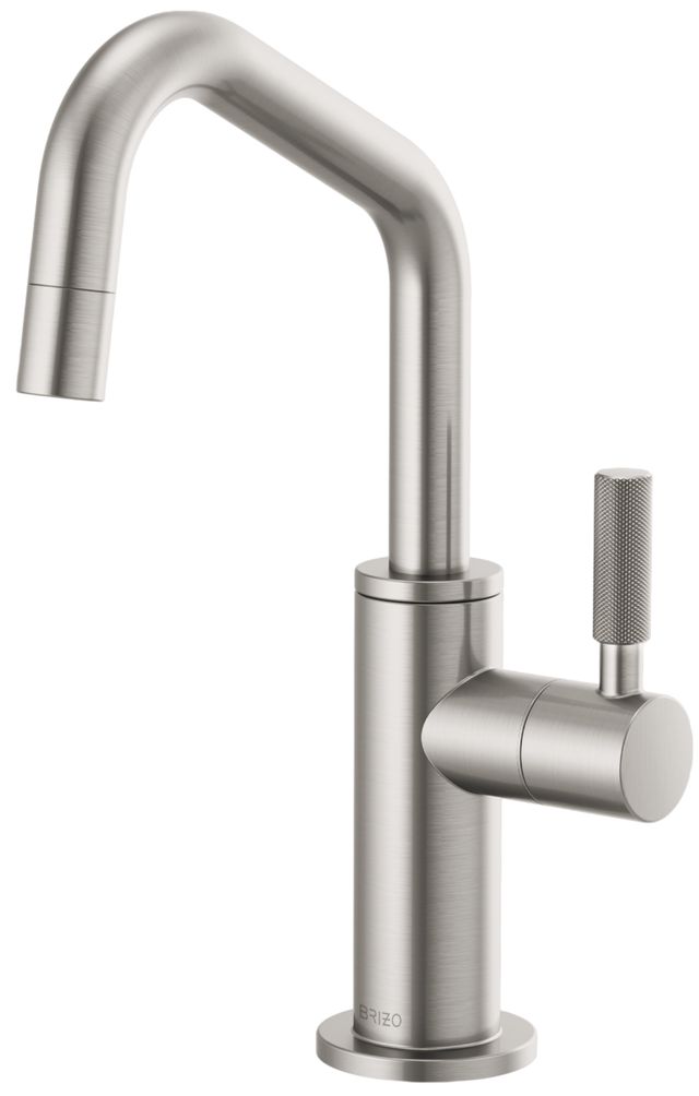 Brizo Litze® Brilliance® Stainless Beverage Faucet with Angled Spout and Knurled Handle-0