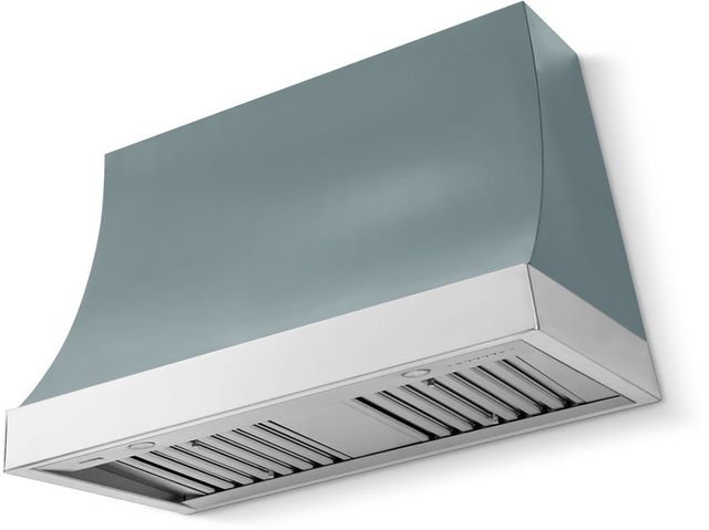 La Cornue Cornufé Marquee 44" Ocean Wall Mounted Range Hood with Polished Chrome Trim-0
